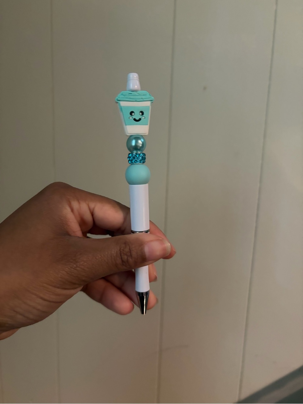 Cute Mint Bubble Tea Bead Pen